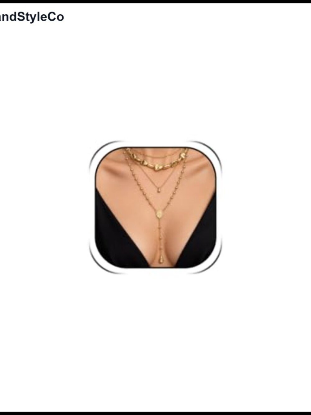 Gold Tone Layered Lariat Necklace Stack for Women Statement